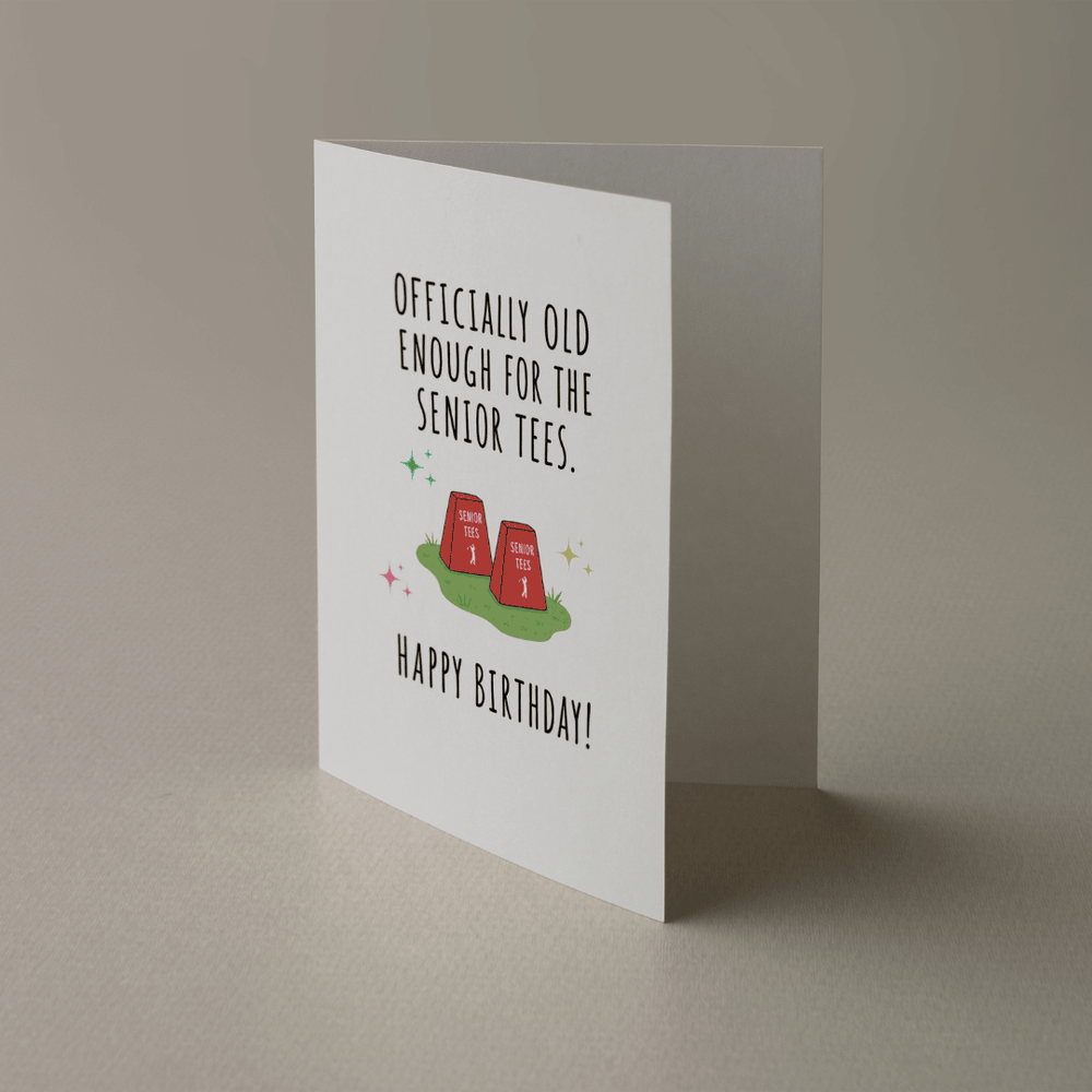 Senior Tees Printable Golf Birthday Card Funny Golfer Greeting Card