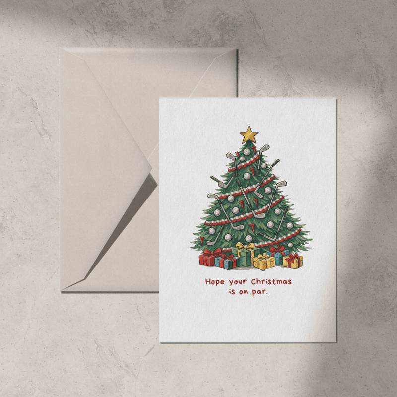Golf Greeting Card: Hope your Christmas is on par