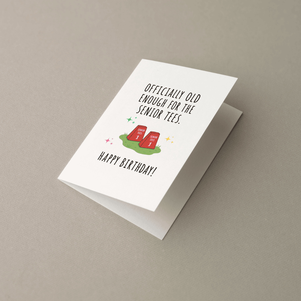 Senior Tees Printable Golf Birthday Card Funny Golfer Greeting Card