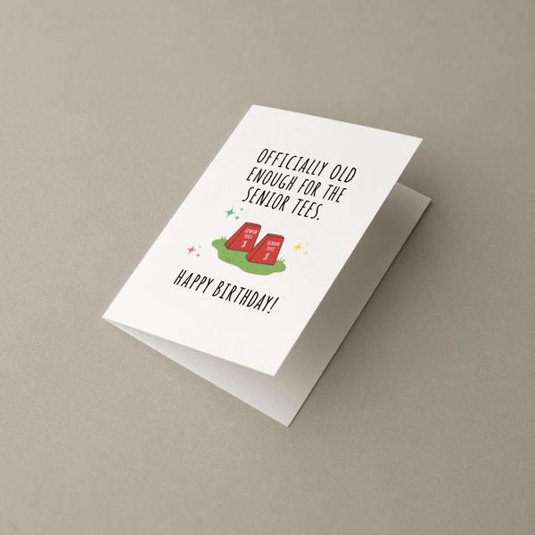 Senior Tees Printable Golf Birthday Card Funny Golfer Greeting Card