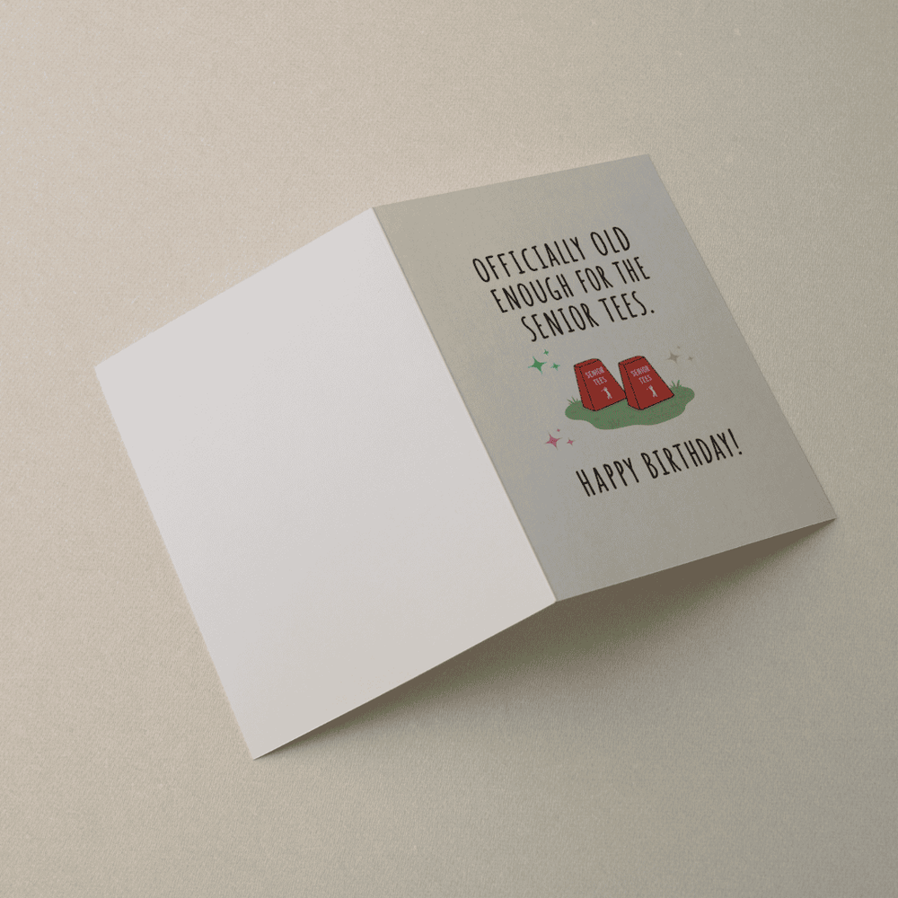 Senior Tees Printable Golf Birthday Card Funny Golfer Greeting Card